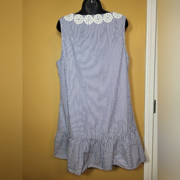 STS Sail to Sable 100% Cotton Striped Nautical Striped Mini Dress sz XL - Picture 9 of 10